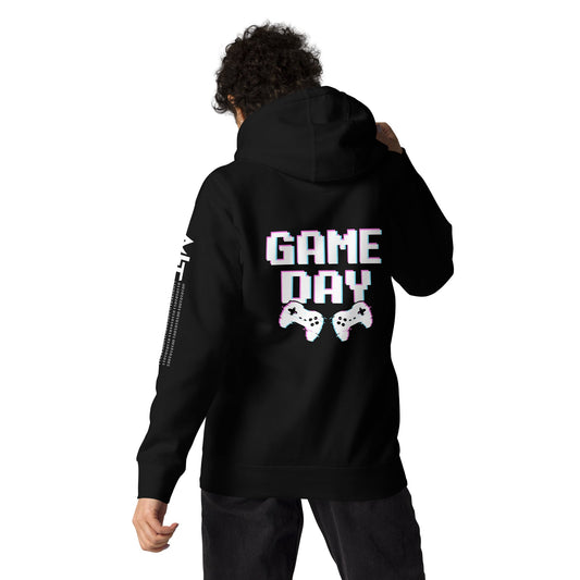 Game Day Lego White - Unisex Hoodie ( Back Print ) by DarkByteGear