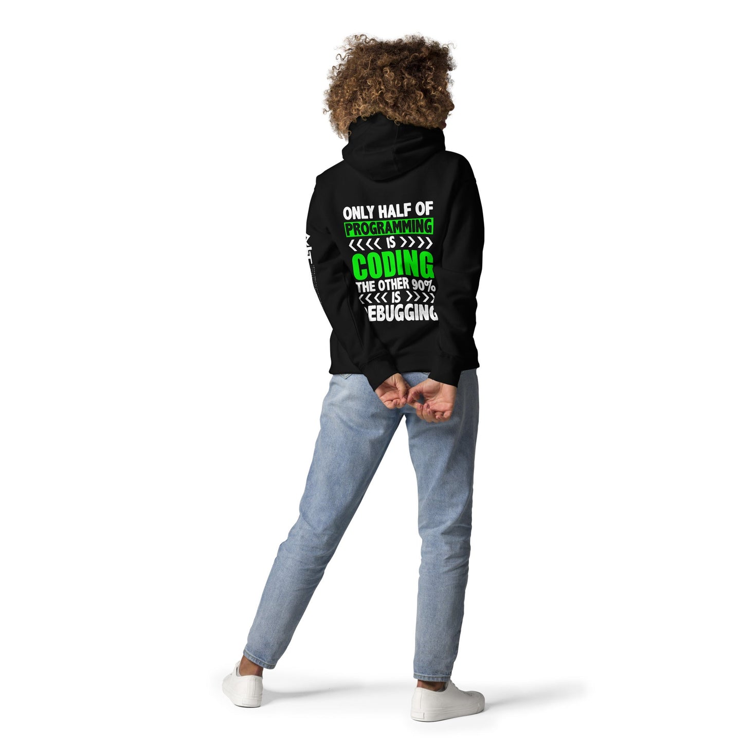 Only half of Programming is Coding - Unisex Hoodie ( Back Print ) by DarkByteGear