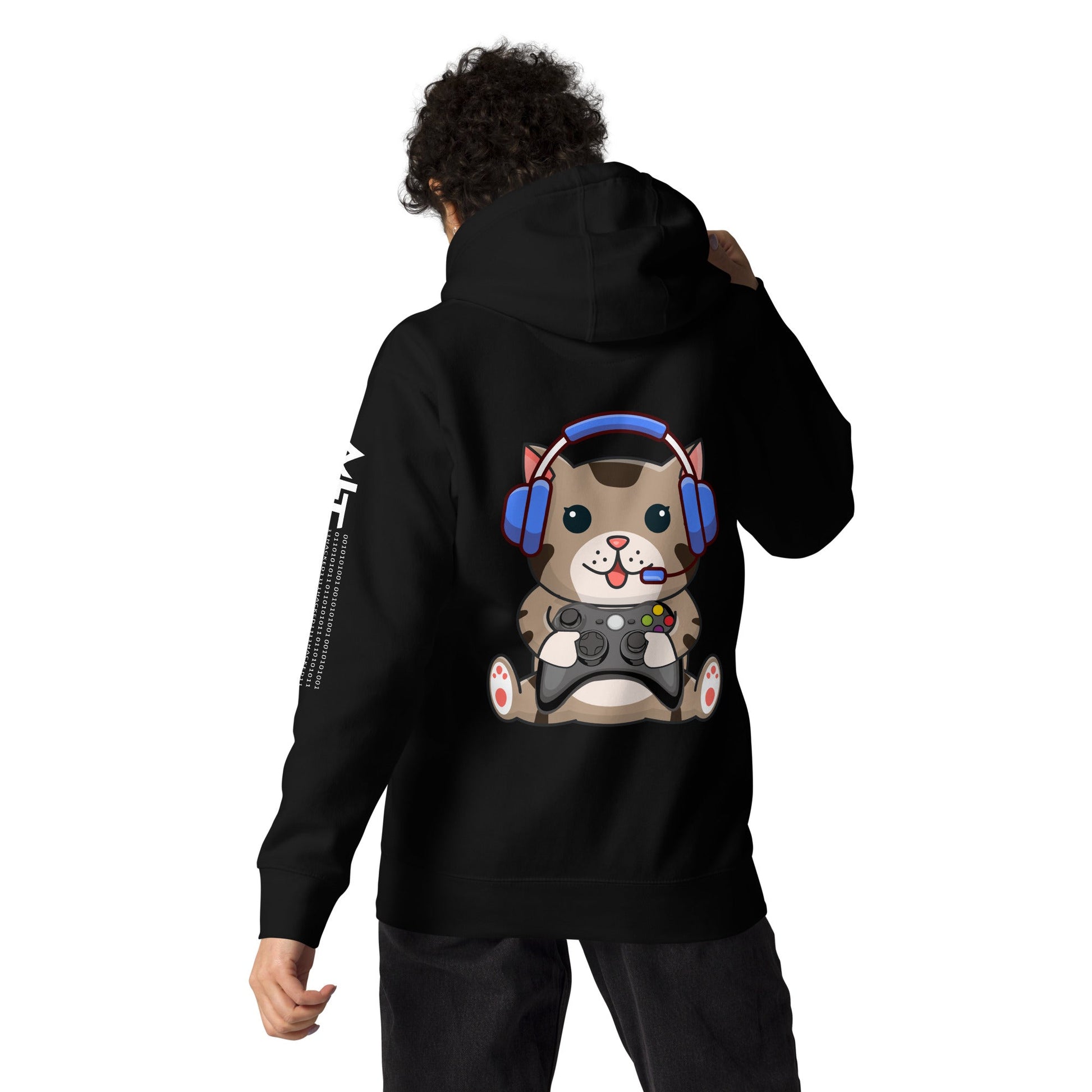 Gamer Cat - Unisex Hoodie ( Back Print ) by DarkByteGear