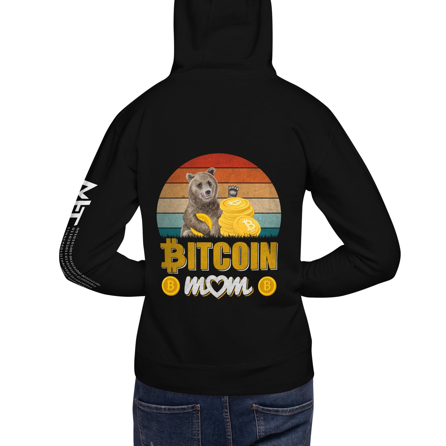 Bitcoin Mom -Unisex Hoodie ( Back Print ) by DarkByteGear