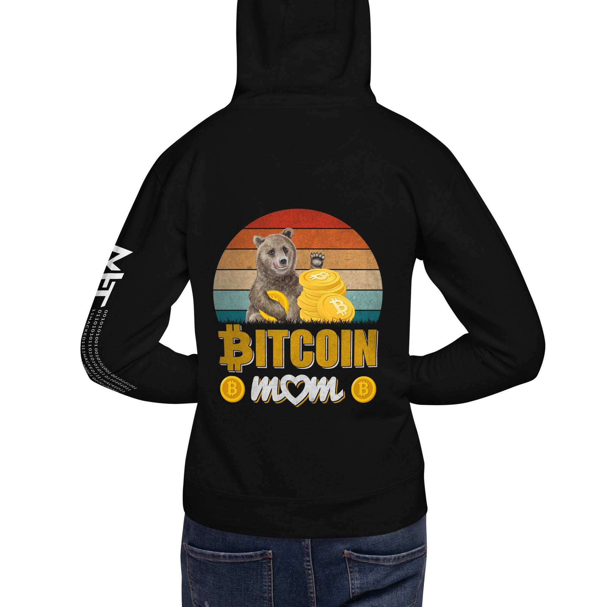 Bitcoin Mom -Unisex Hoodie ( Back Print ) by DarkByteGear