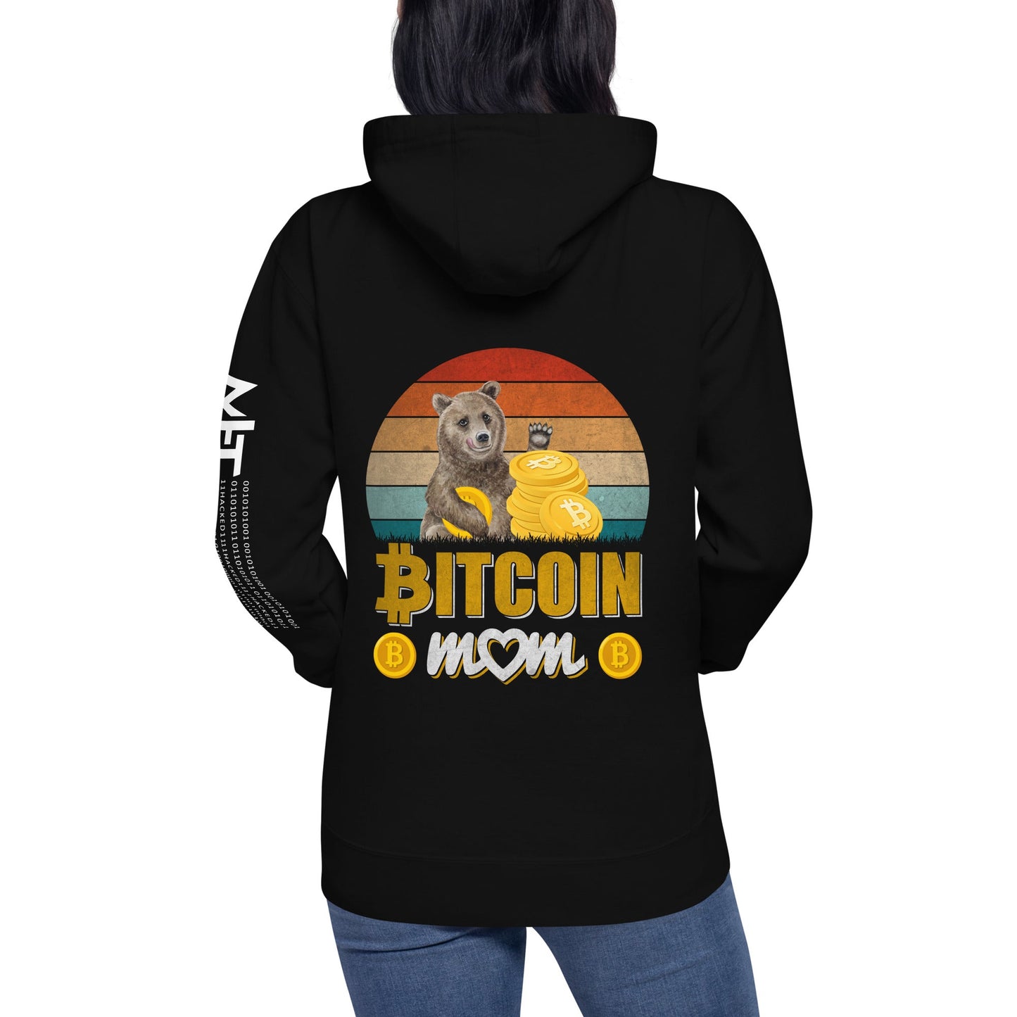 Bitcoin Mom -Unisex Hoodie ( Back Print ) by DarkByteGear
