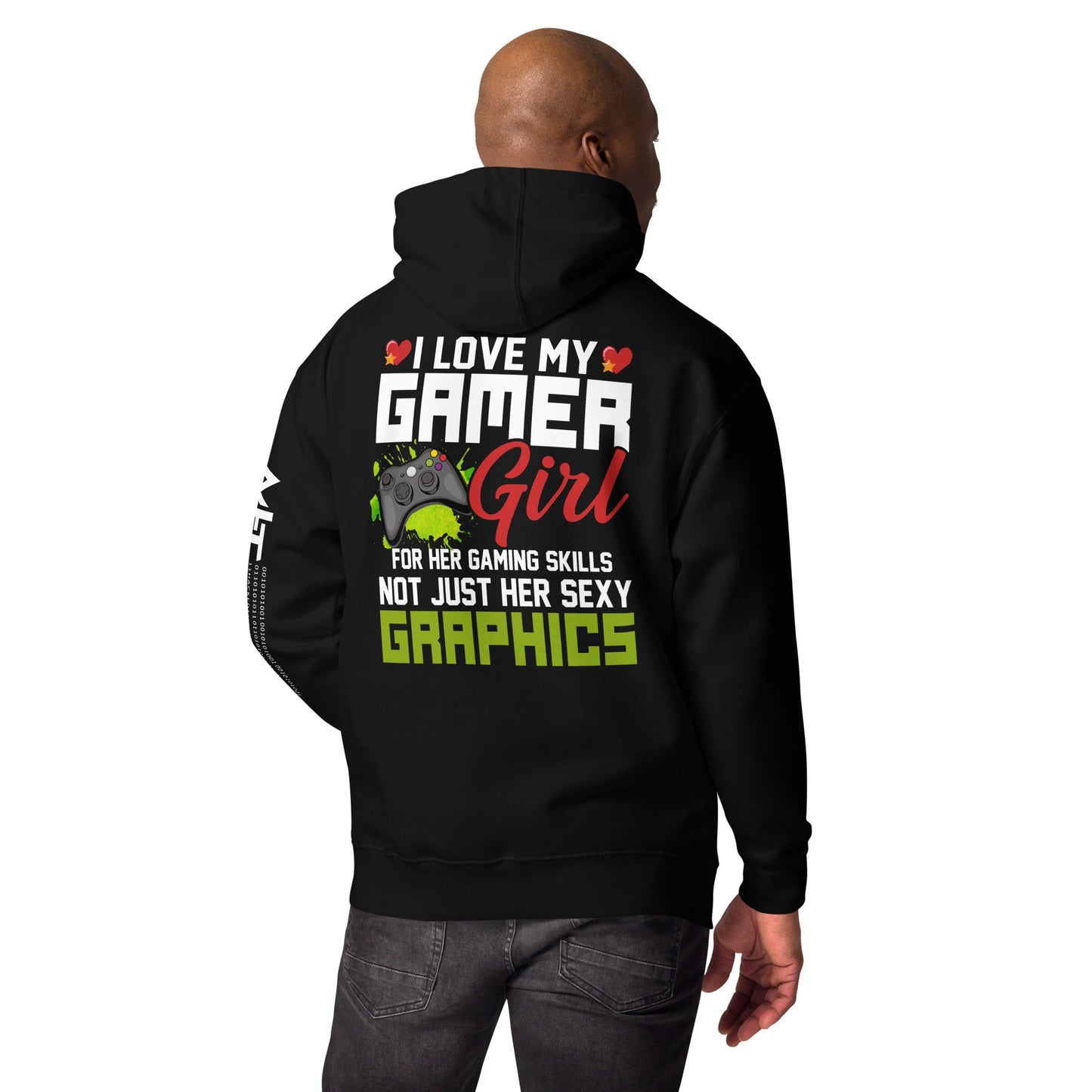 I Love my Gamer Girl for her gaming skills - Unisex Hoodie ( Back Print ) by DarkByteGear