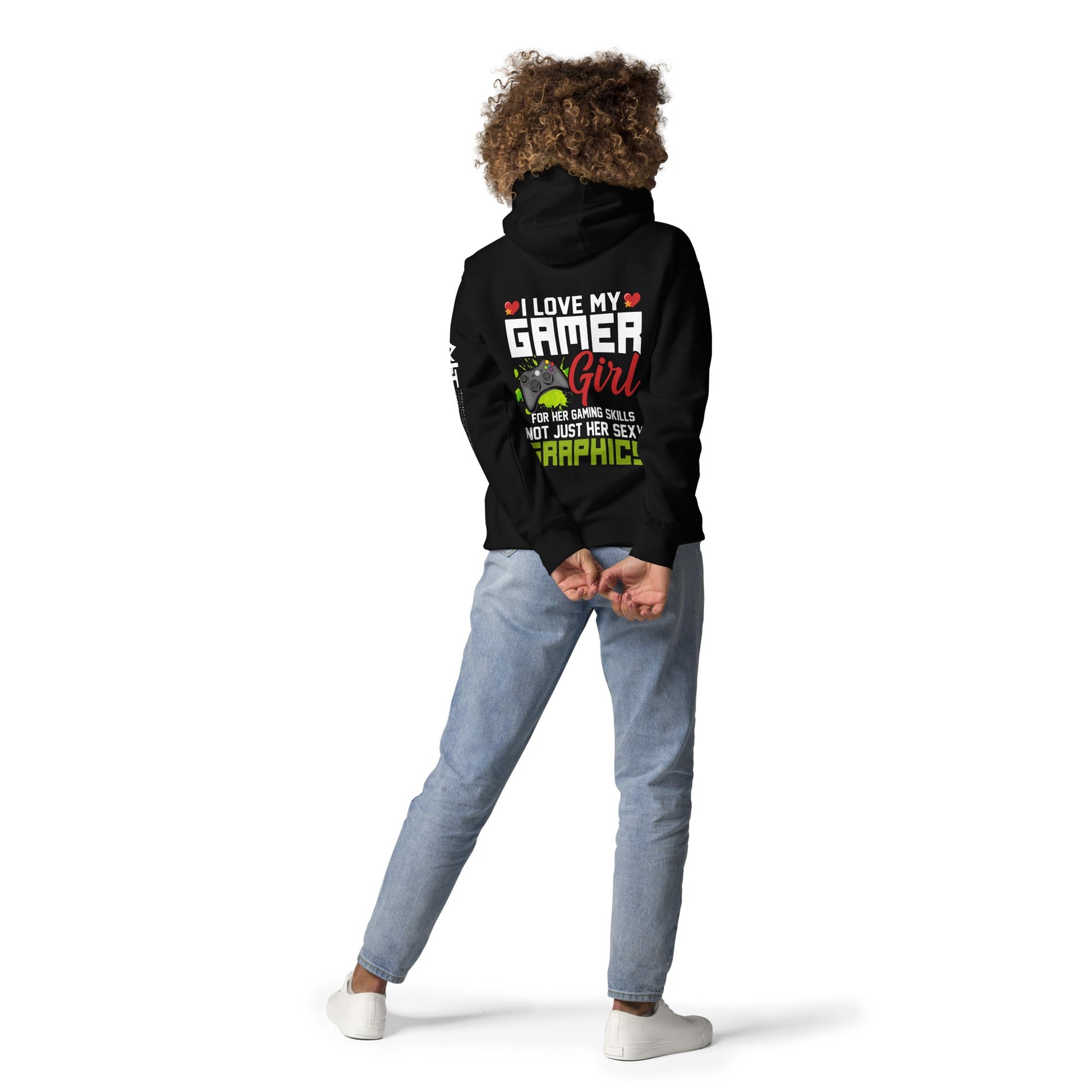 I Love my Gamer Girl for her gaming skills - Unisex Hoodie ( Back Print ) by DarkByteGear