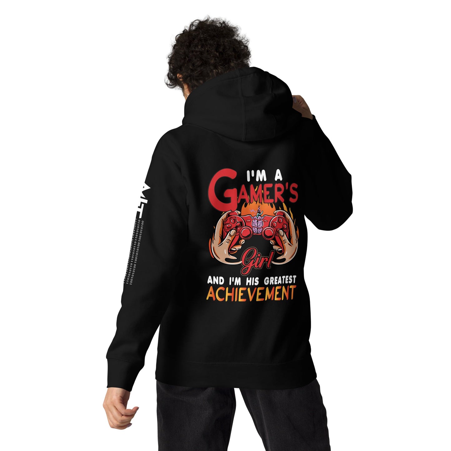 I am a Gamer's girl, I am his Greatest Achievement - Unisex ( Back Print ) by DarkByteGear