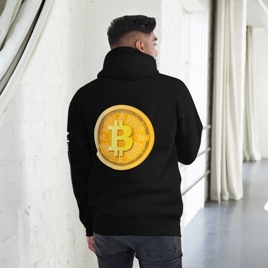 Bitcoin Medal - Unisex Hoodie ( Back Print ) by DarkByteGear