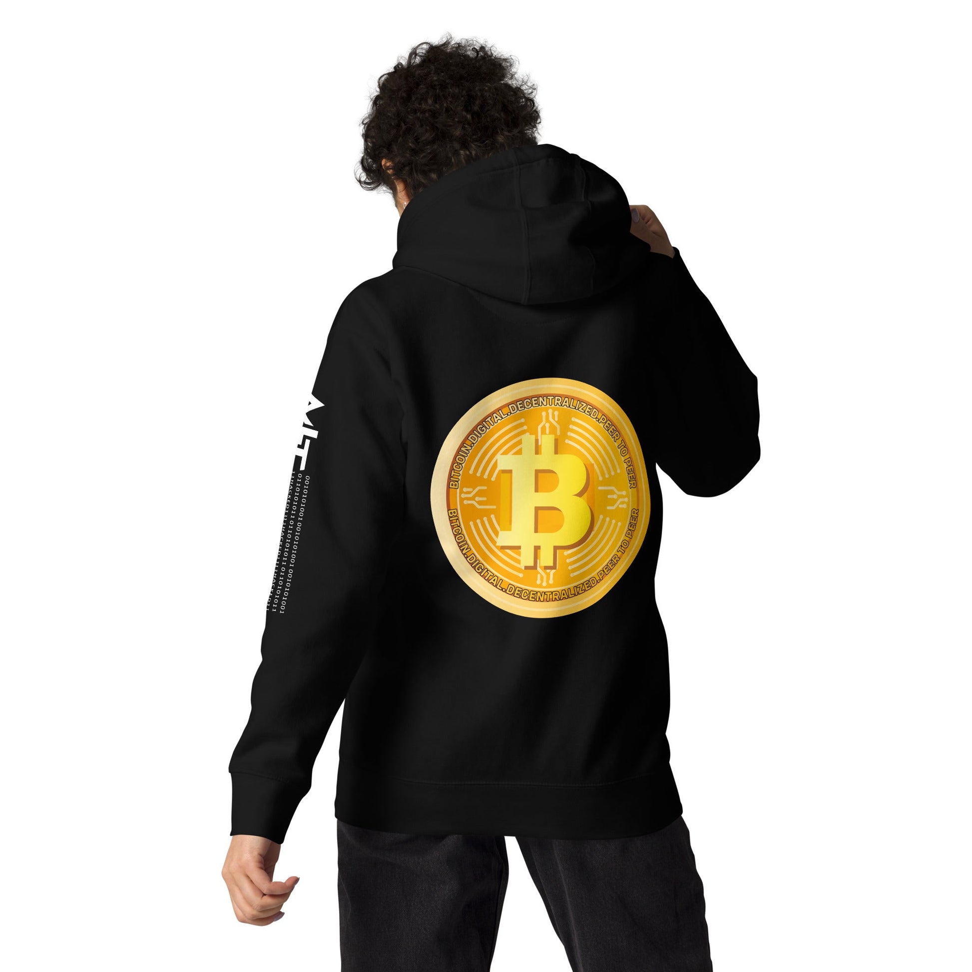 Bitcoin Medal - Unisex Hoodie ( Back Print ) by DarkByteGear