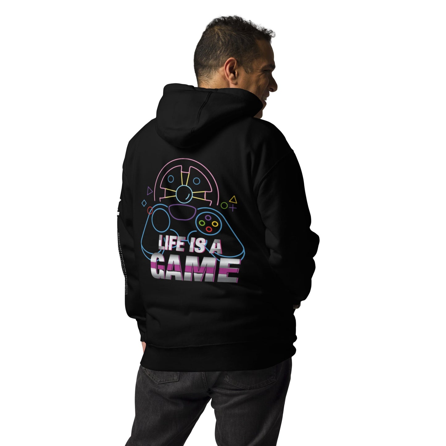 Life is a Game - Unisex Hoodie ( Back Print ) by DarkByteGear