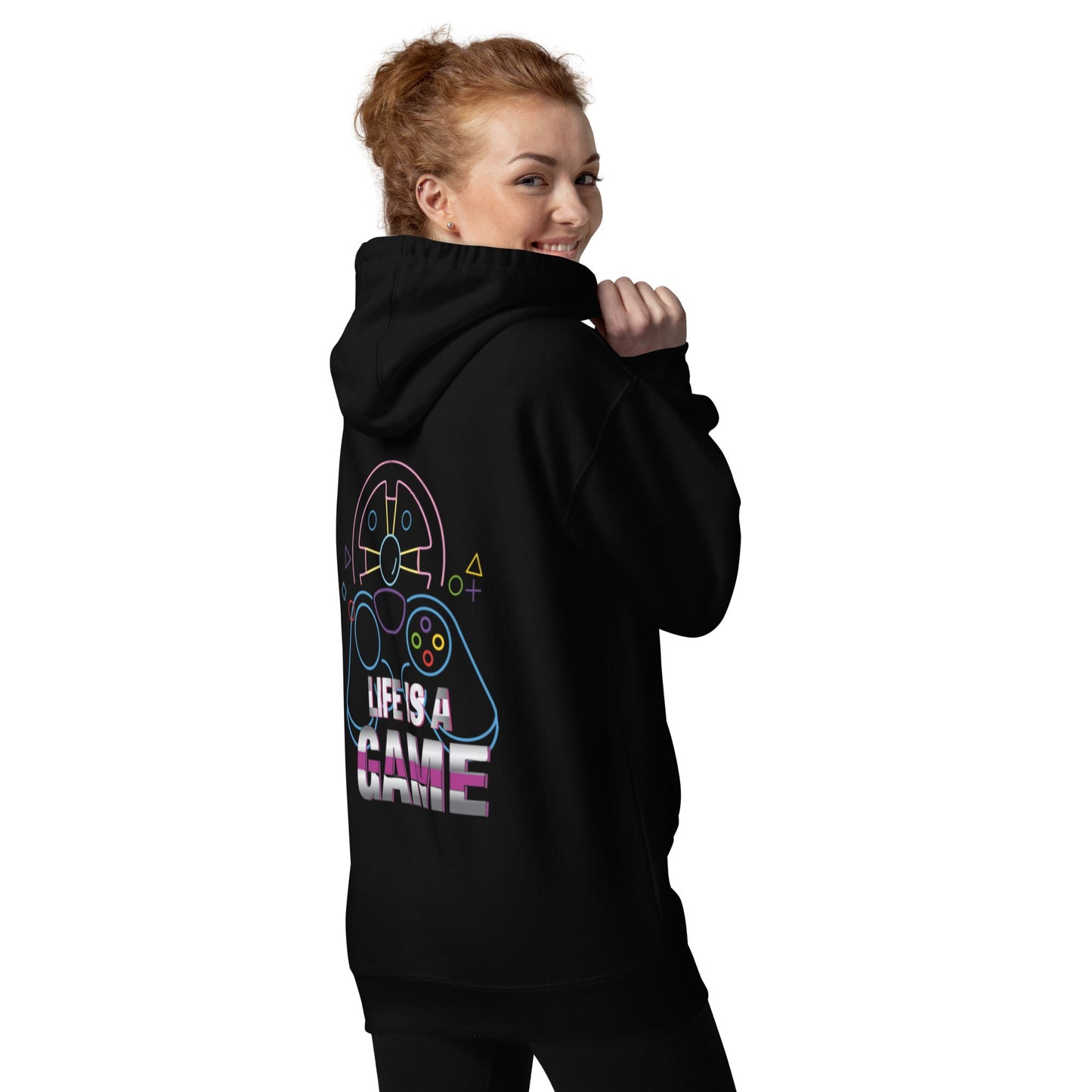 Life is a Game - Unisex Hoodie ( Back Print ) by DarkByteGear