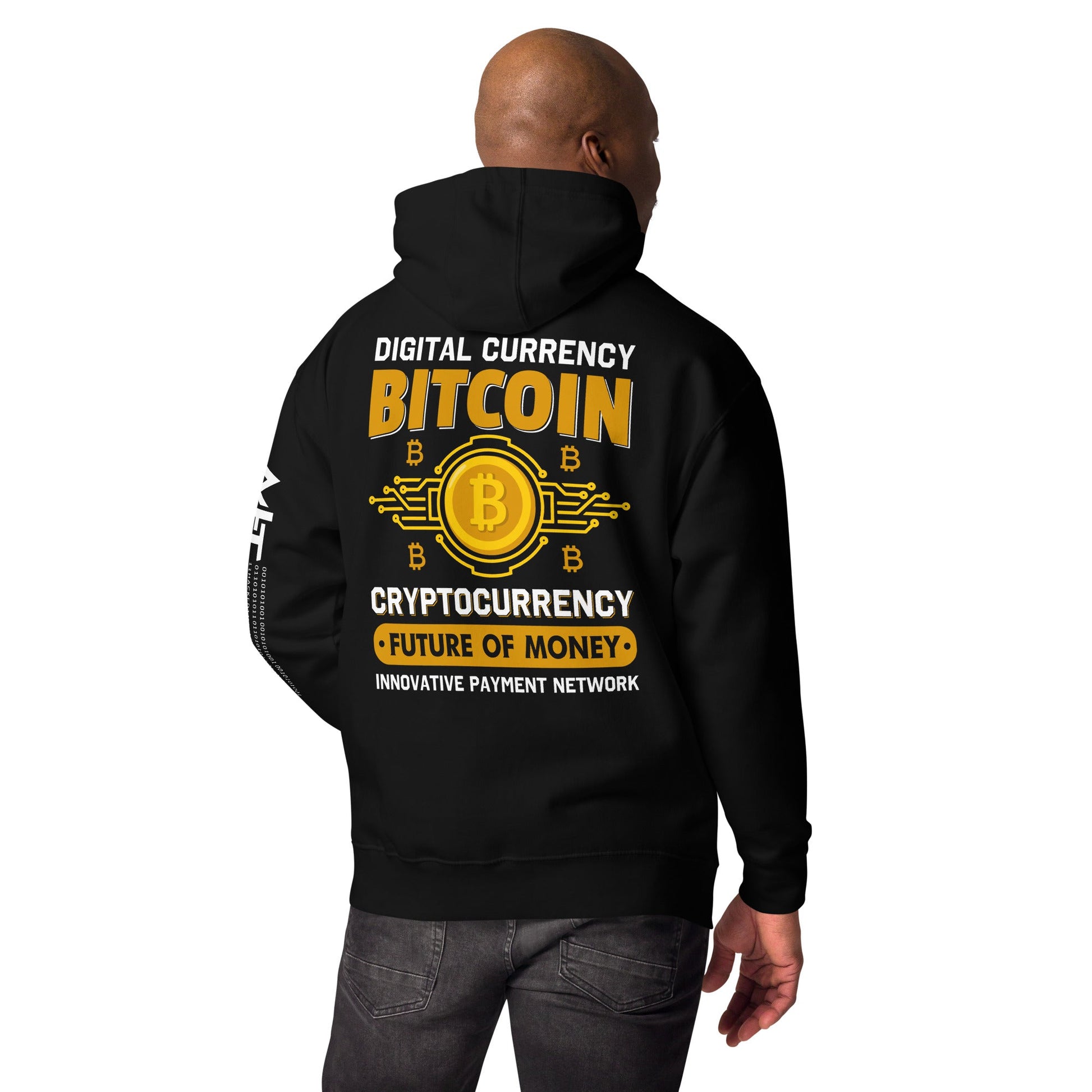 Bitcoin: Future of Money - Unisex Hoodie ( Back Print ) by DarkByteGear