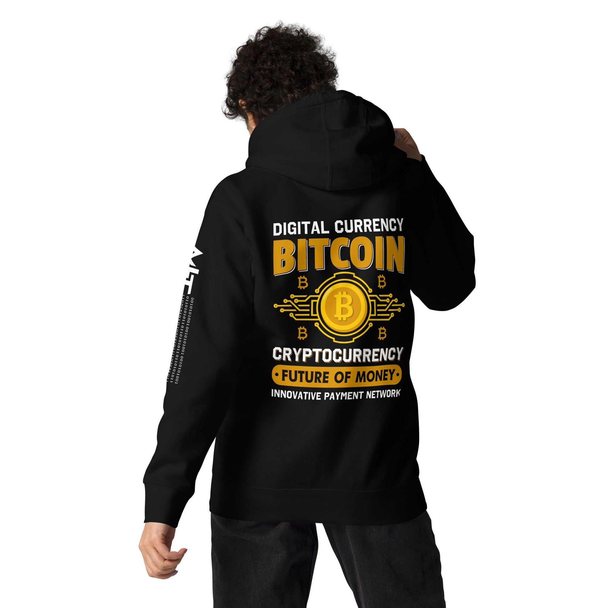 Bitcoin: Future of Money - Unisex Hoodie ( Back Print ) by DarkByteGear