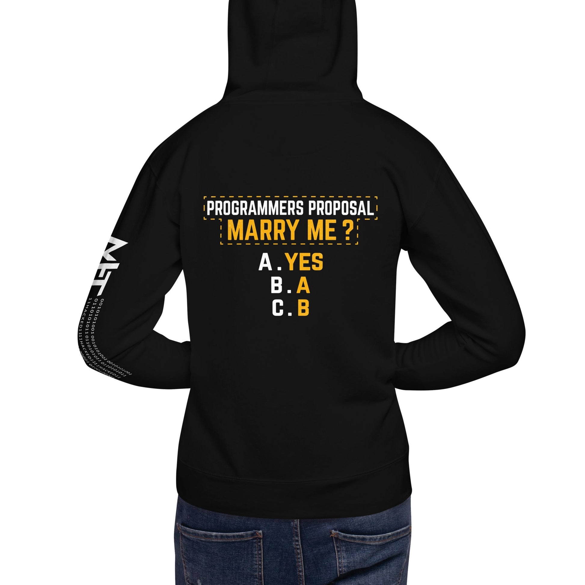 Programmers' Proposal - Unisex Hoodie ( Back Print ) by DarkByteGear