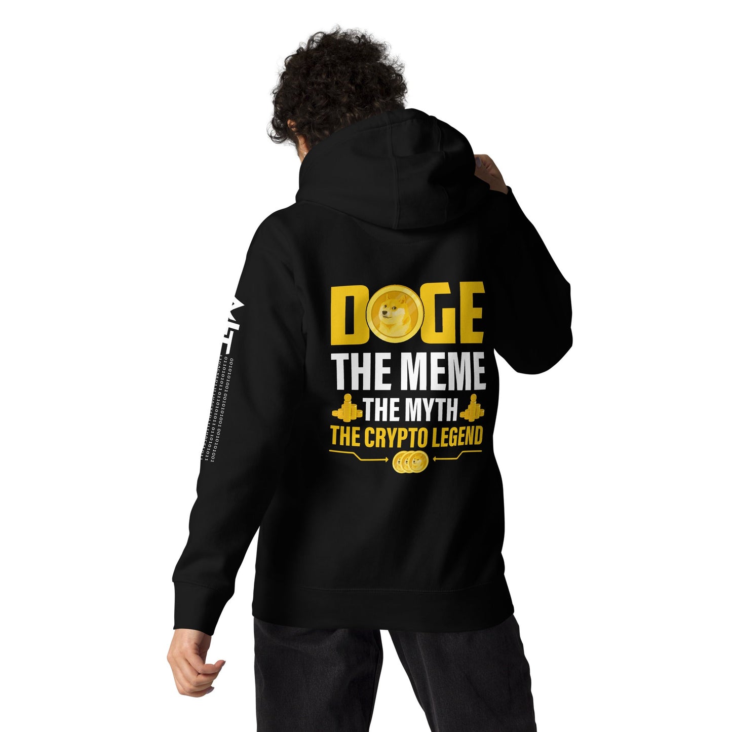 Doge the Meme, the Myth, the Crypto Legend - Unisex Hoodie ( Back Print ) by DarkByteGear