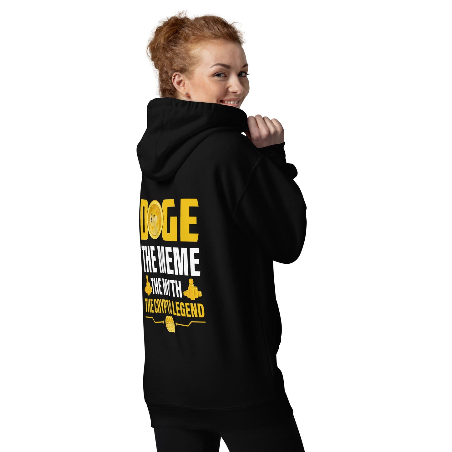 Doge the Meme, the Myth, the Crypto Legend - Unisex Hoodie ( Back Print ) by DarkByteGear