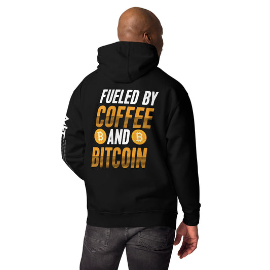 Fueled by Coffee and Bitcoin - Unisex Hoodie ( Back Print ) by DarkByteGear