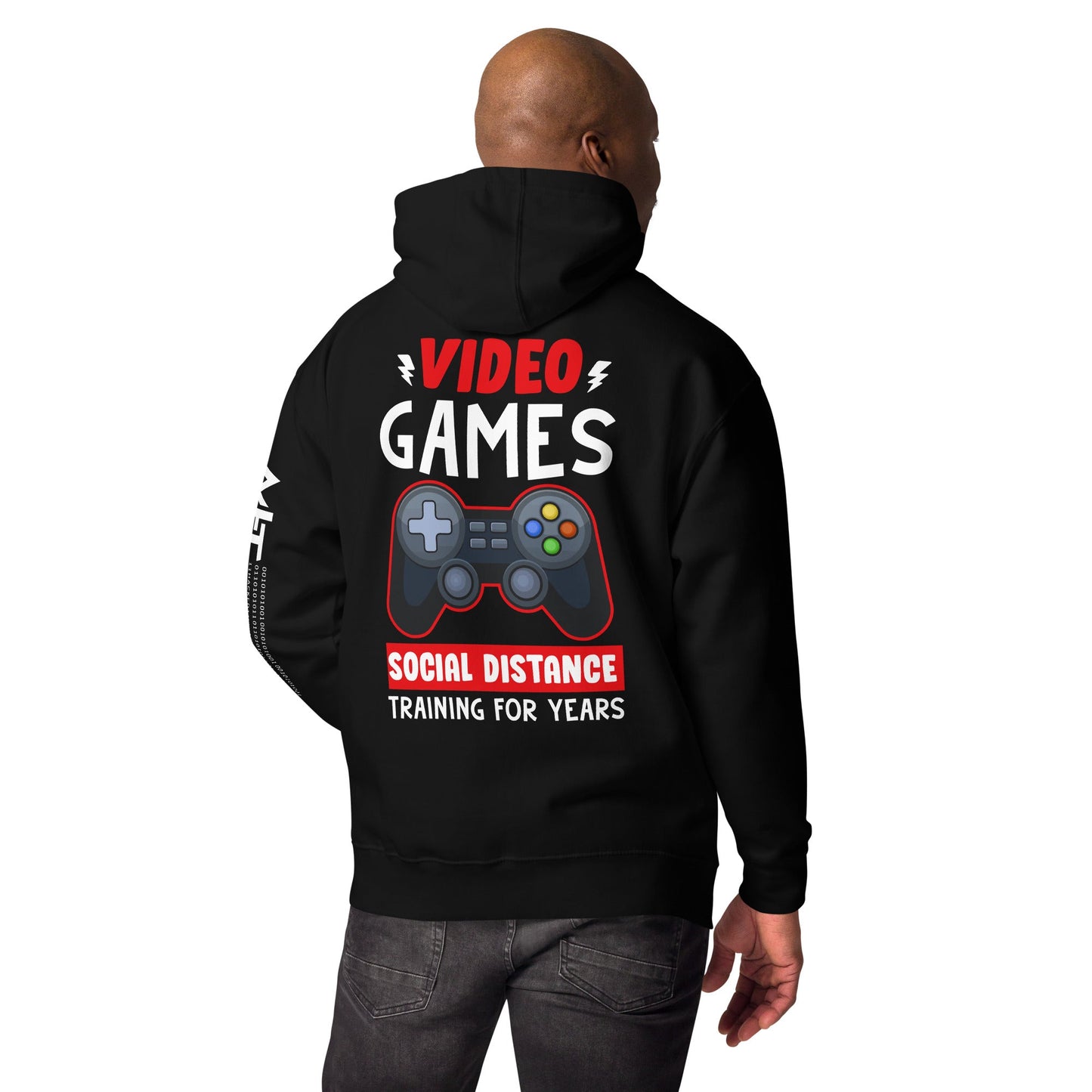 Video Games Social Distance Training for Years - Unisex Hoodie ( Back Print ) by DarkByteGear