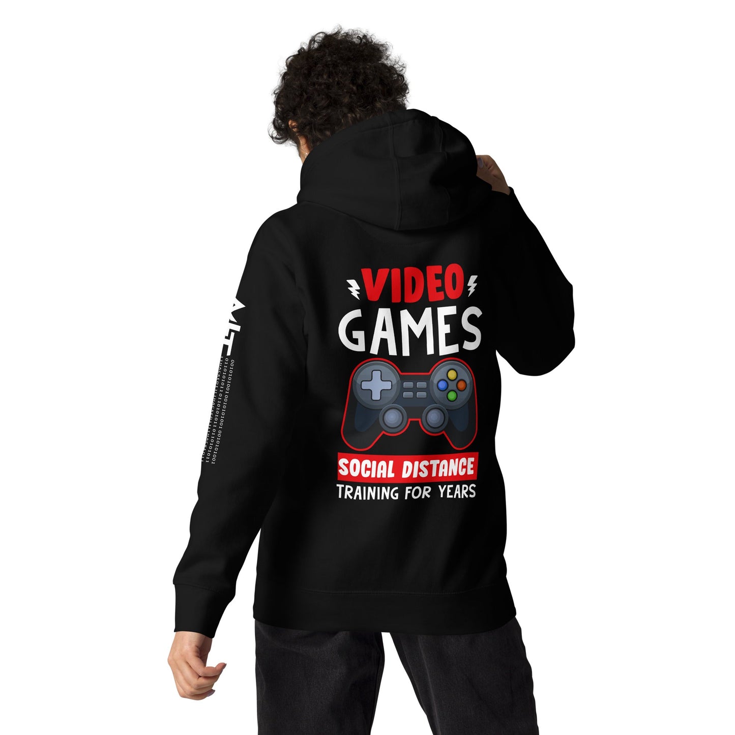 Video Games Social Distance Training for Years - Unisex Hoodie ( Back Print ) by DarkByteGear
