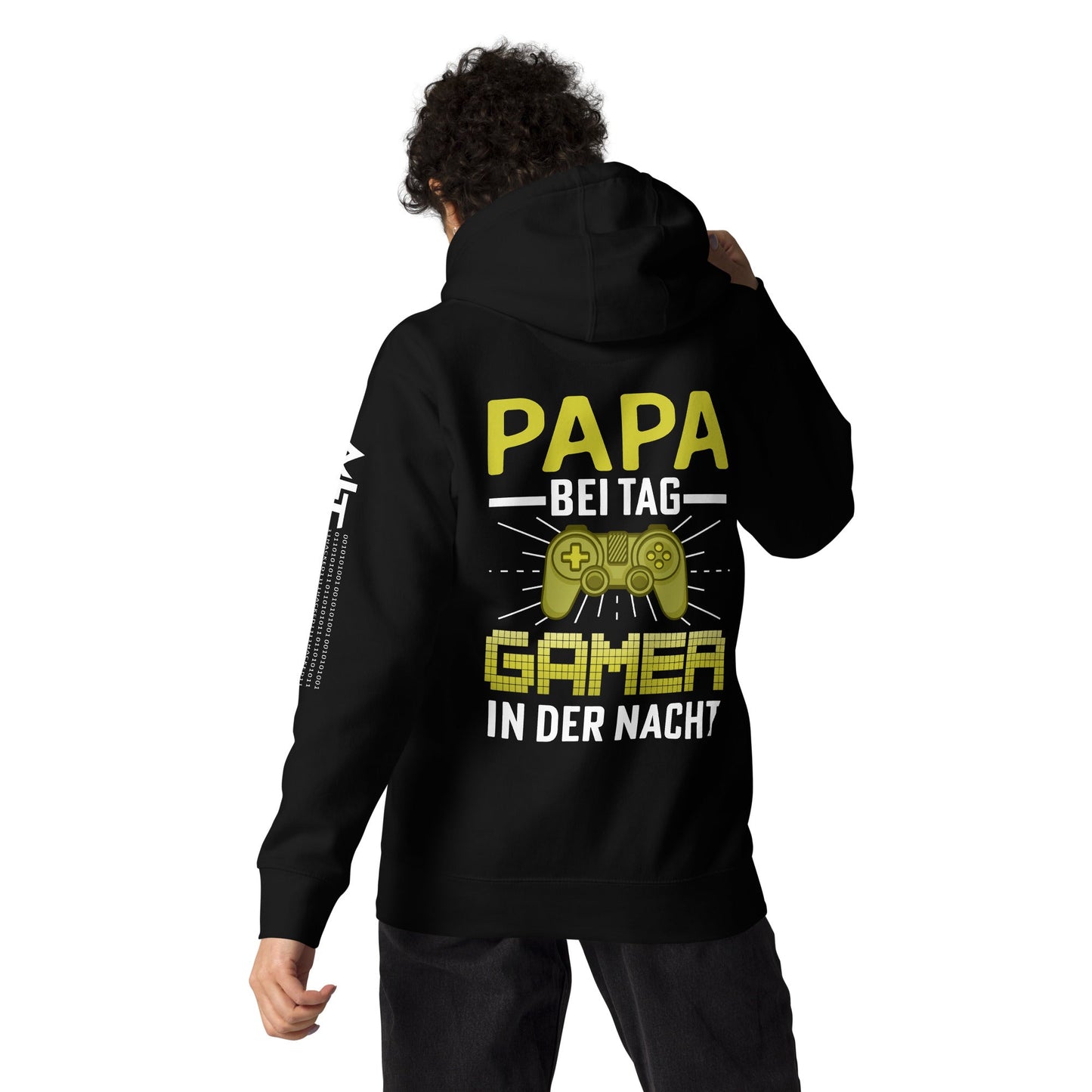 Papa Bei Tag Gamer in Der Nacht - Unisex Hoodie ( Back Print ) by DarkByteGear