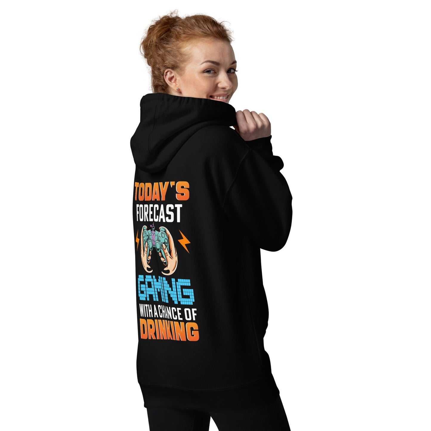 Games: the Only legal place to Kill Stupid People ( orange text ) - Unisex Hoodie ( Back Print ) by DarkByteGear