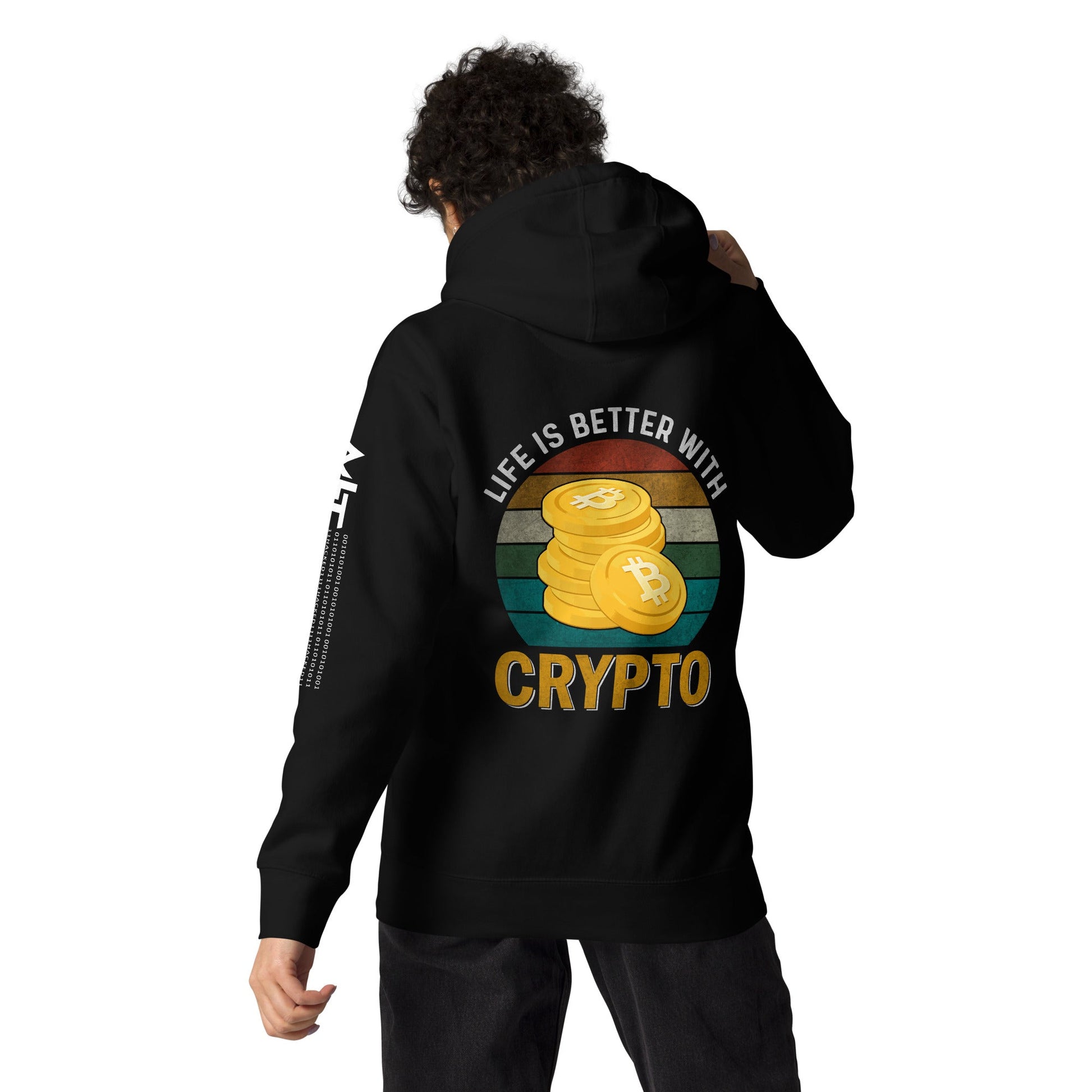 Life is Better with Bitcoin - Unisex Hoodie ( Back Print ) by DarkByteGear