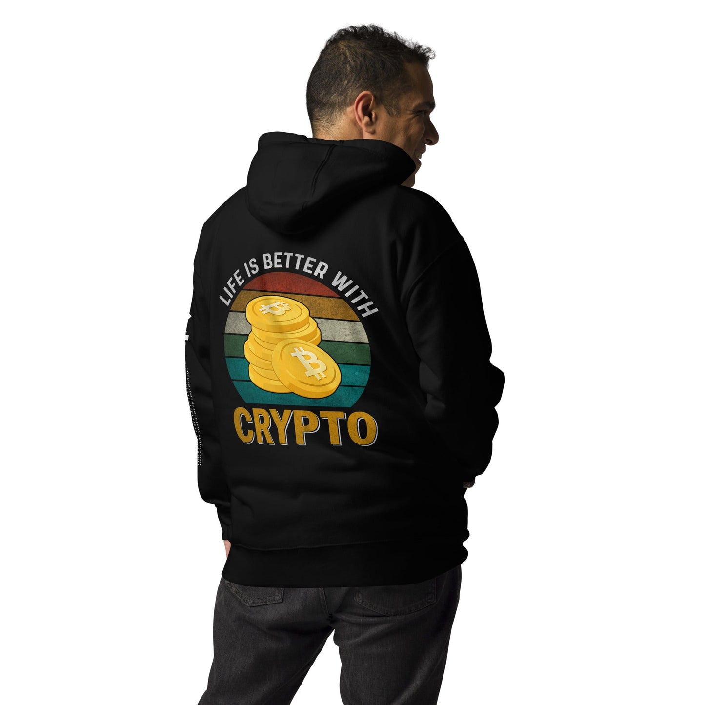 Life is Better with Bitcoin - Unisex Hoodie ( Back Print ) by DarkByteGear
