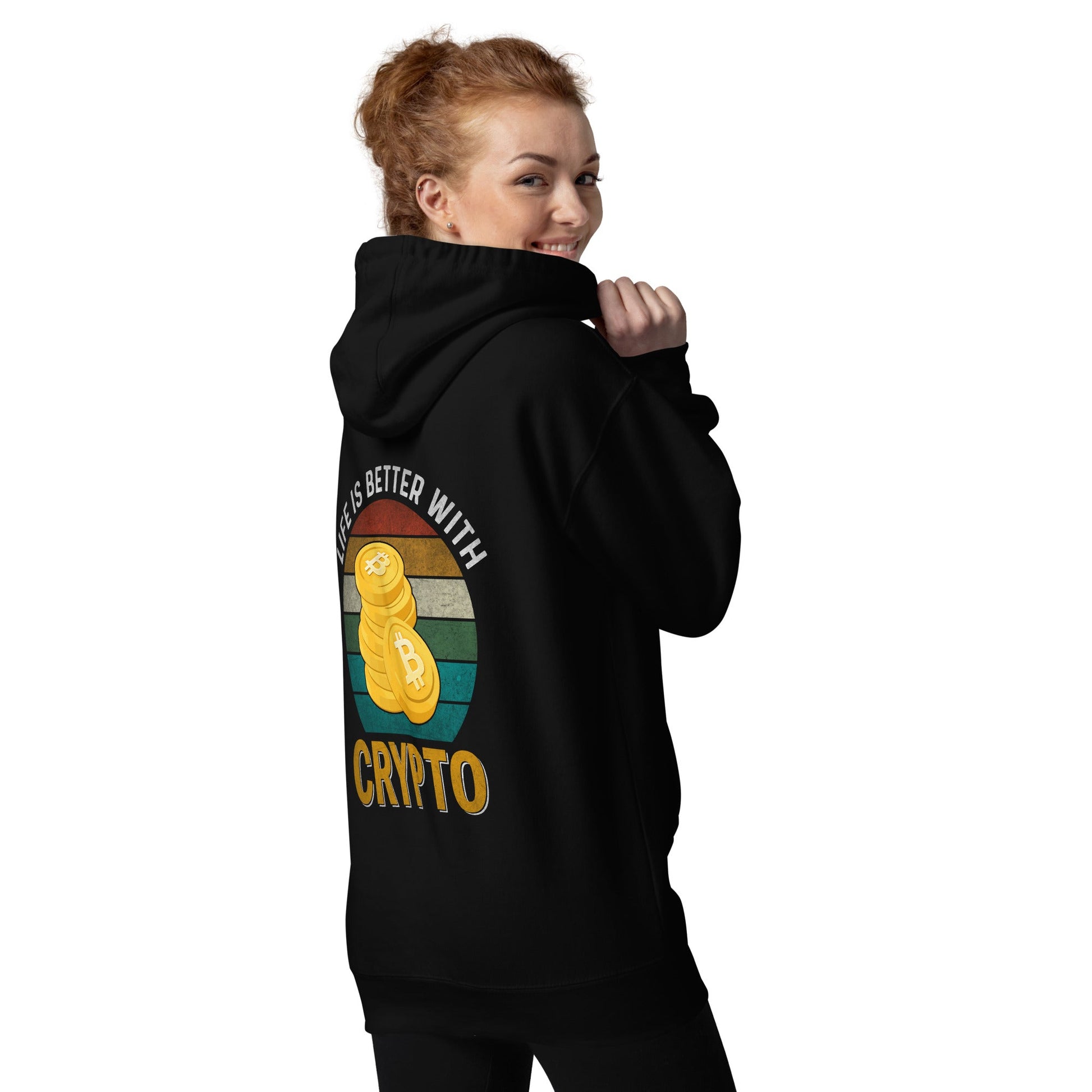 Life is Better with Bitcoin - Unisex Hoodie ( Back Print ) by DarkByteGear
