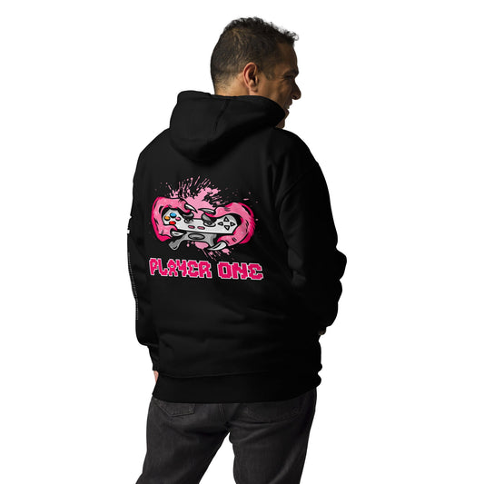 Player One - Unisex Hoodie ( Back Print ) by DarkByteGear