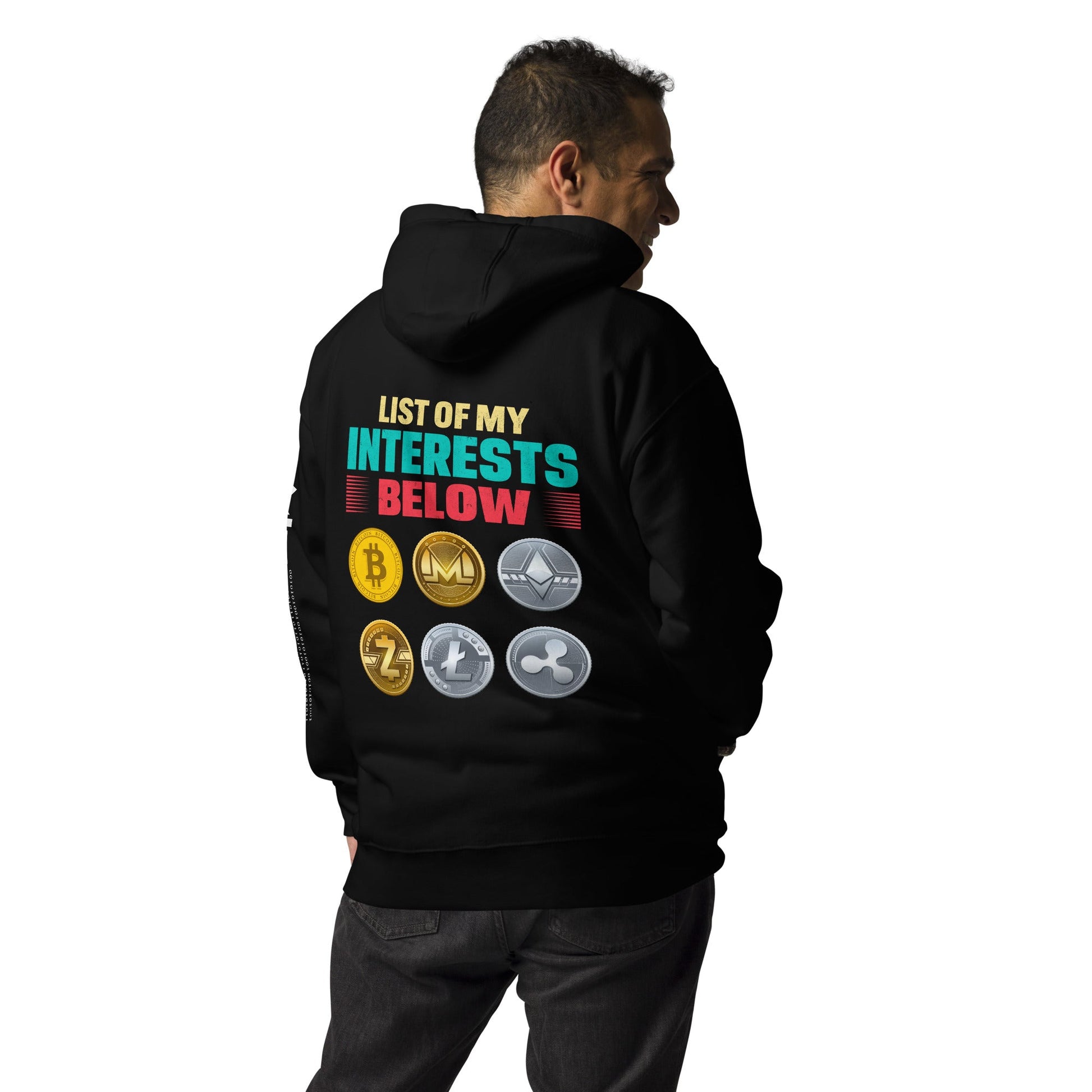 List of my Interests below - Unisex Hoodie ( Back Print ) by DarkByteGear