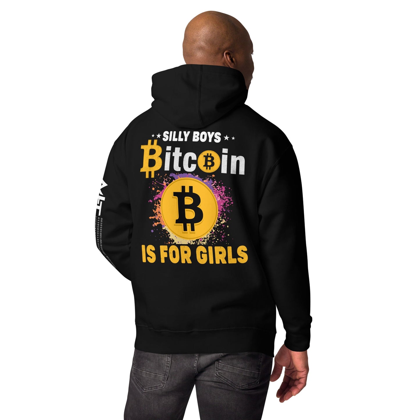 *Silly Boys* : BTC is for Girls - Unisex Hoodie ( Back Print ) by DarkByteGear