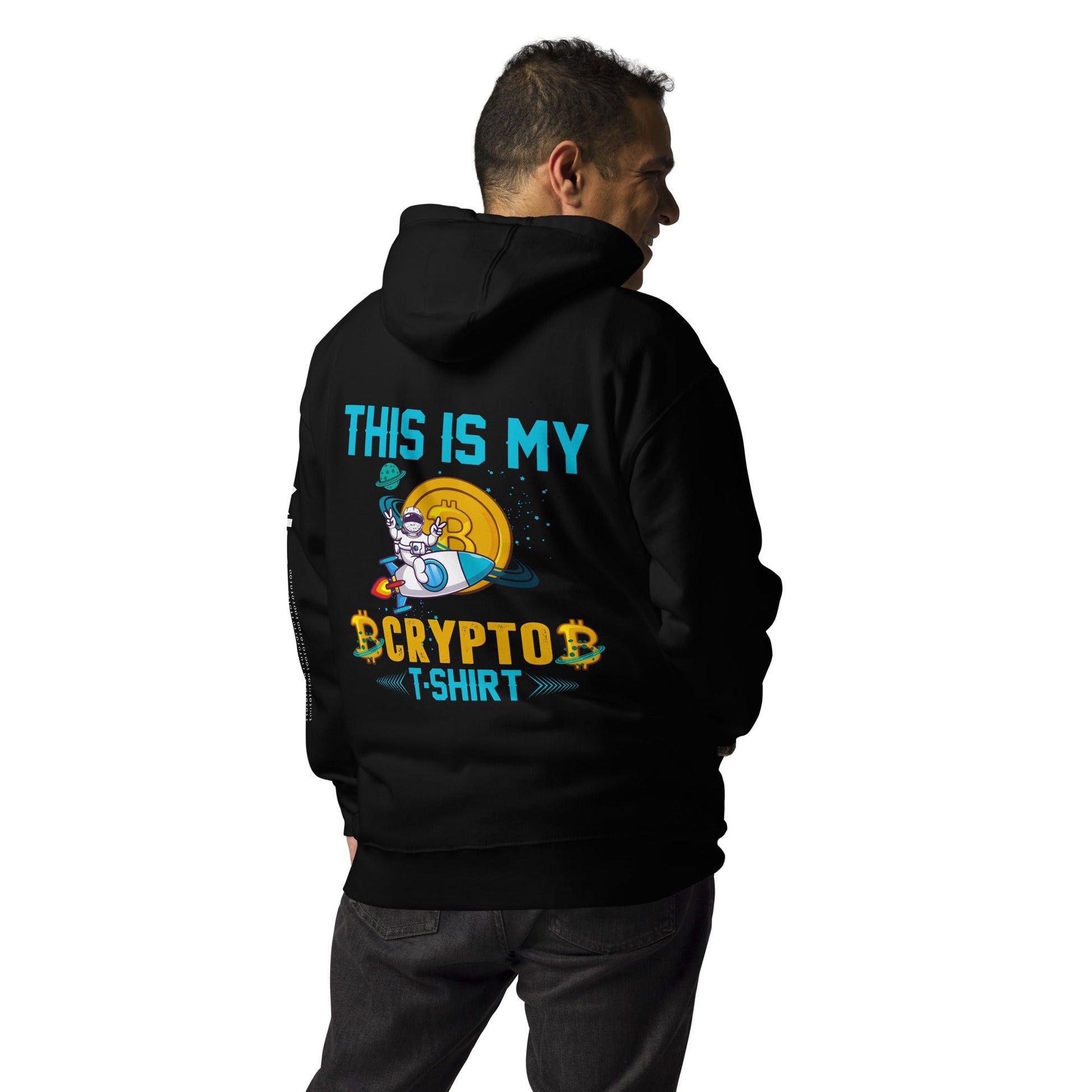This is my Crypto T-shirt with Turtle Ninja and Missile - Unisex Hoodie ( Back Print ) by DarkByteGear