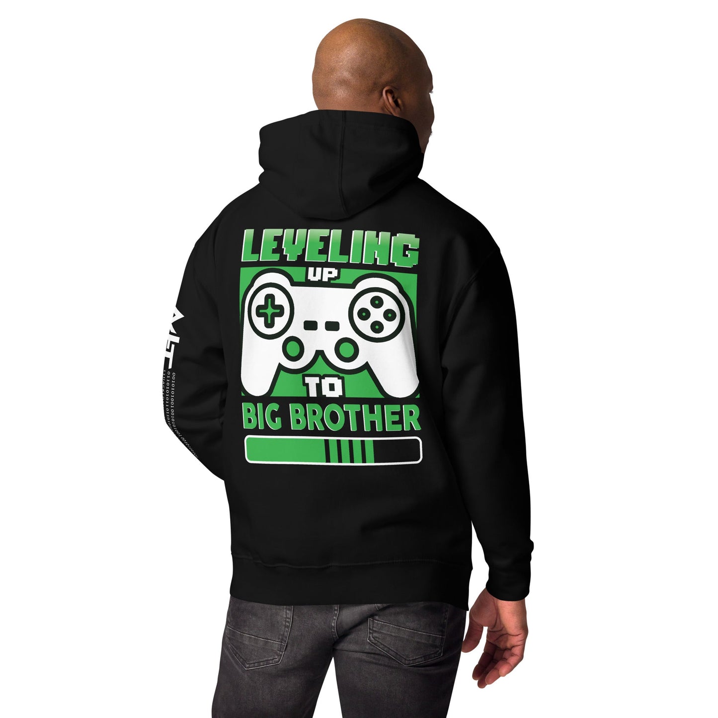 Levelling Up to Big Brother - Unisex Hoodie ( Back Print ) by DarkByteGear