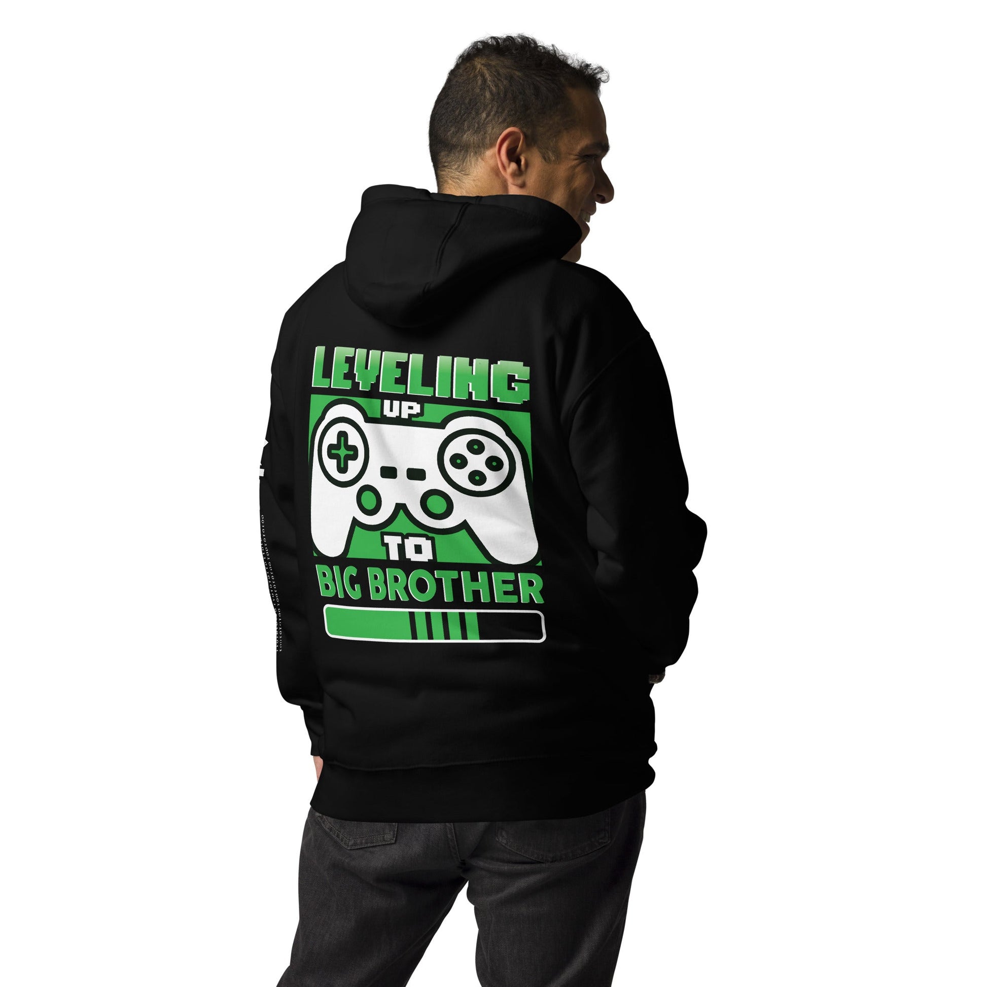 Levelling Up to Big Brother - Unisex Hoodie ( Back Print ) by DarkByteGear