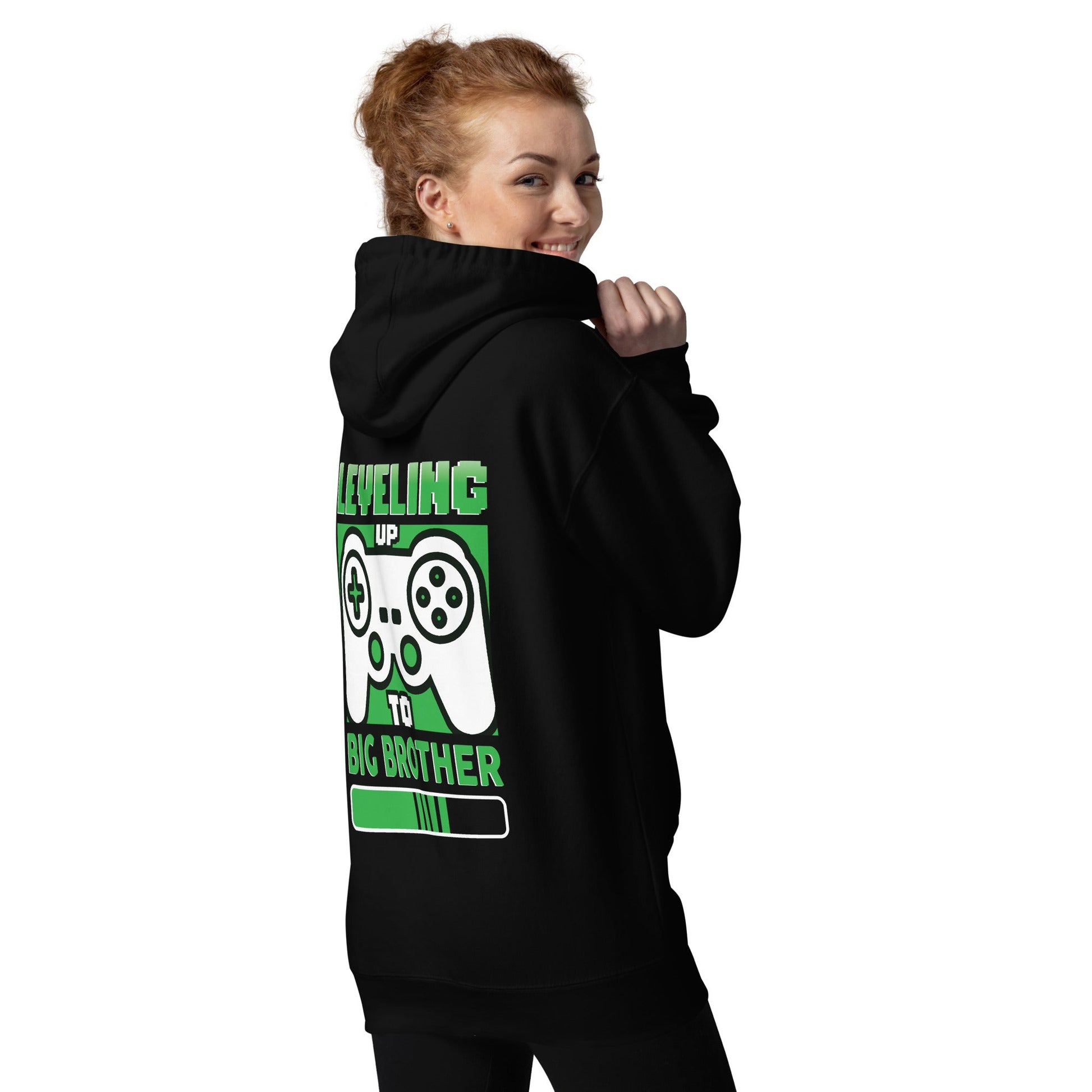 Levelling Up to Big Brother - Unisex Hoodie ( Back Print ) by DarkByteGear