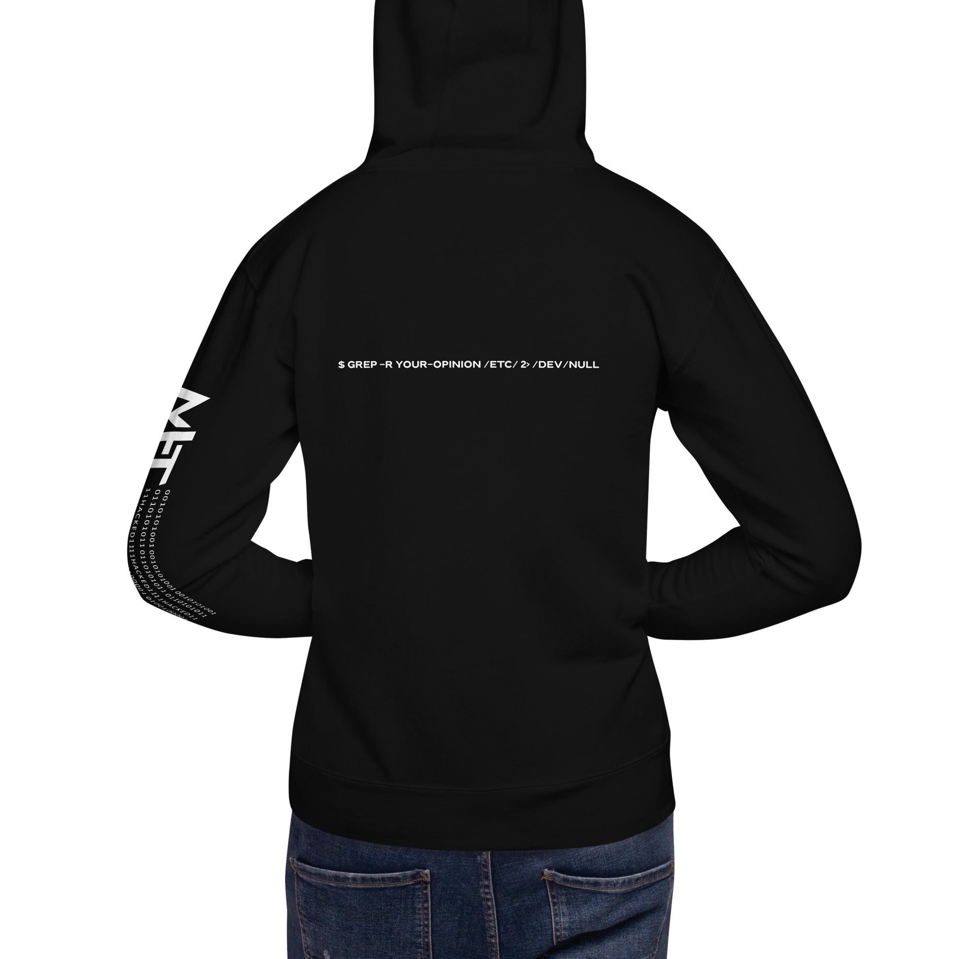 Grep r your Opinion etc 2 devnull V2 - Unisex Hoodie ( Back Print ) by DarkByteGear