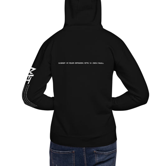 Grep r your Opinion etc 2 devnull V2 - Unisex Hoodie ( Back Print ) by DarkByteGear