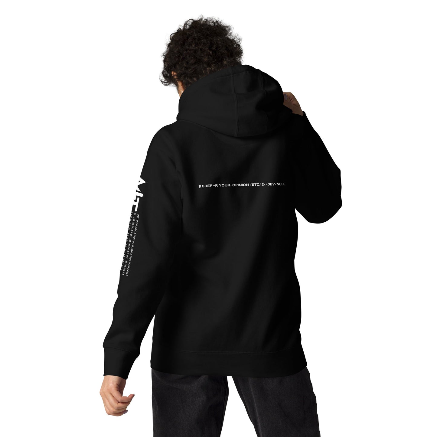 Grep r your Opinion etc 2 devnull V2 - Unisex Hoodie ( Back Print ) by DarkByteGear