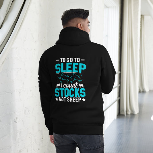To go to sleep, I count stocks not sheep (DB) - Unisex Hoodie ( Back Print ) by DarkByteGear