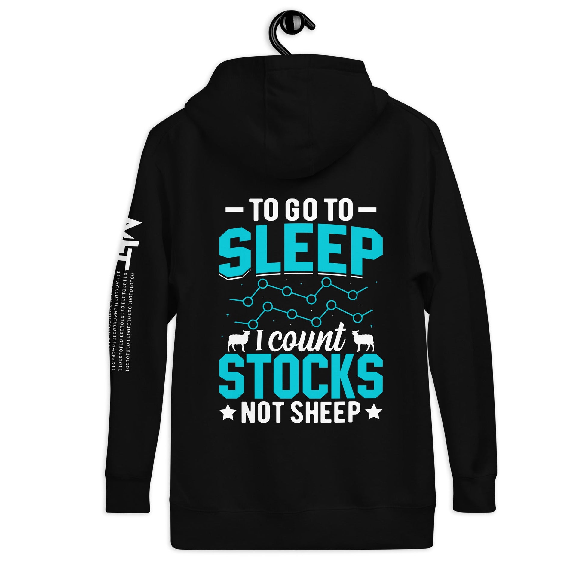 To go to sleep, I count stocks not sheep (DB) - Unisex Hoodie ( Back Print ) by DarkByteGear