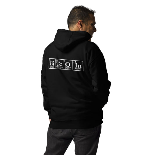 Bitcoin Periodic Table Unisex Hoodie ( Back Print ) by DarkByteGear