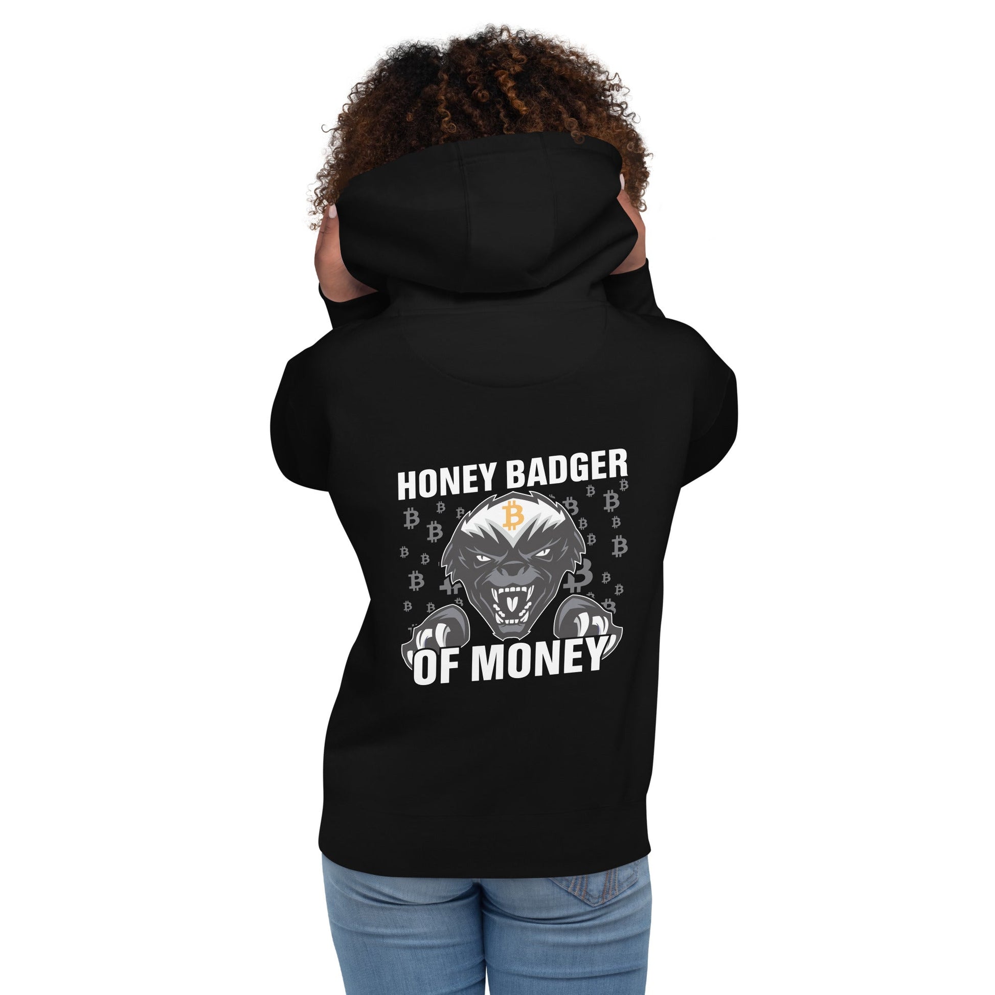 Honey Badger of Money - Unisex Hoodie ( Back Print ) by DarkByteGear
