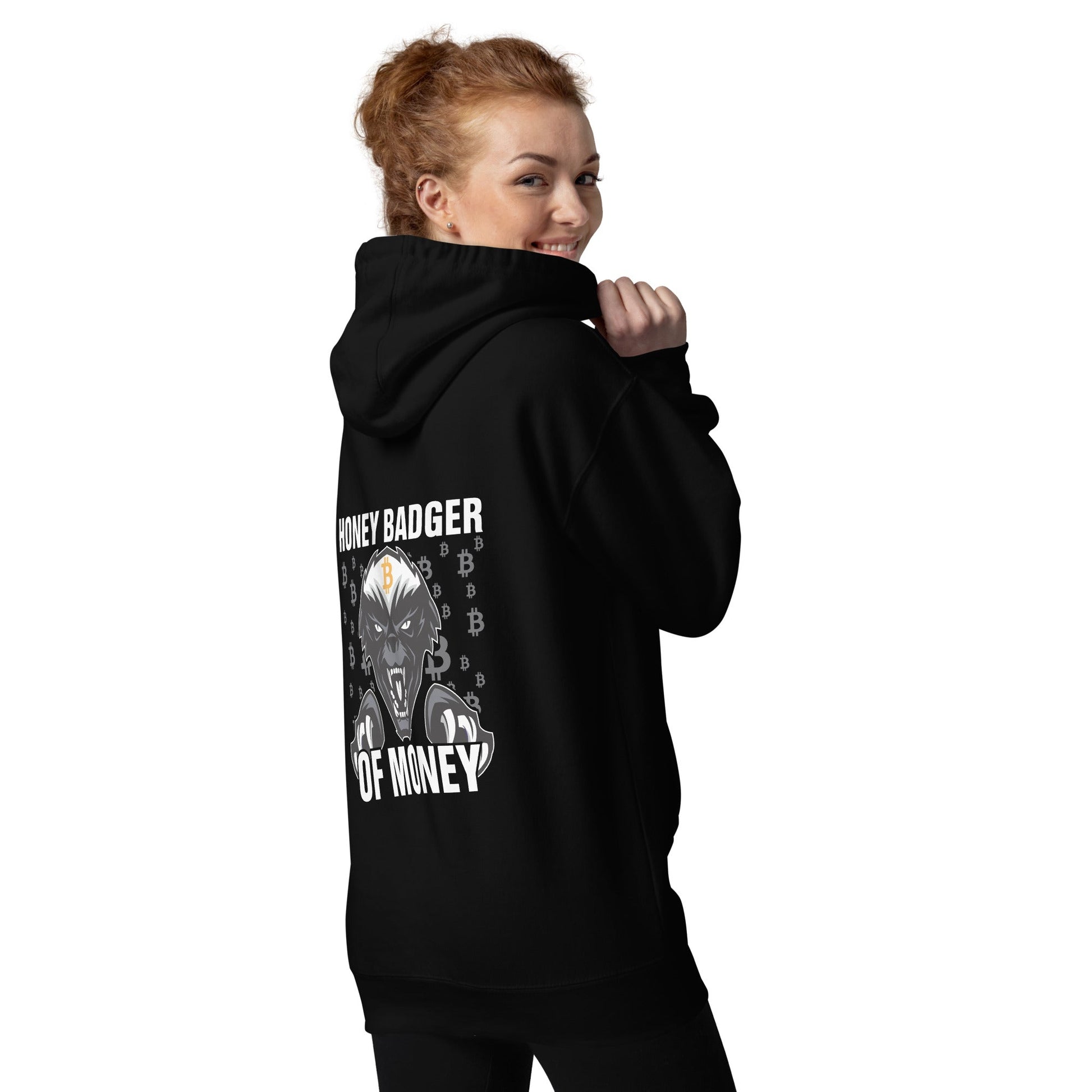 Honey Badger of Money - Unisex Hoodie ( Back Print ) by DarkByteGear