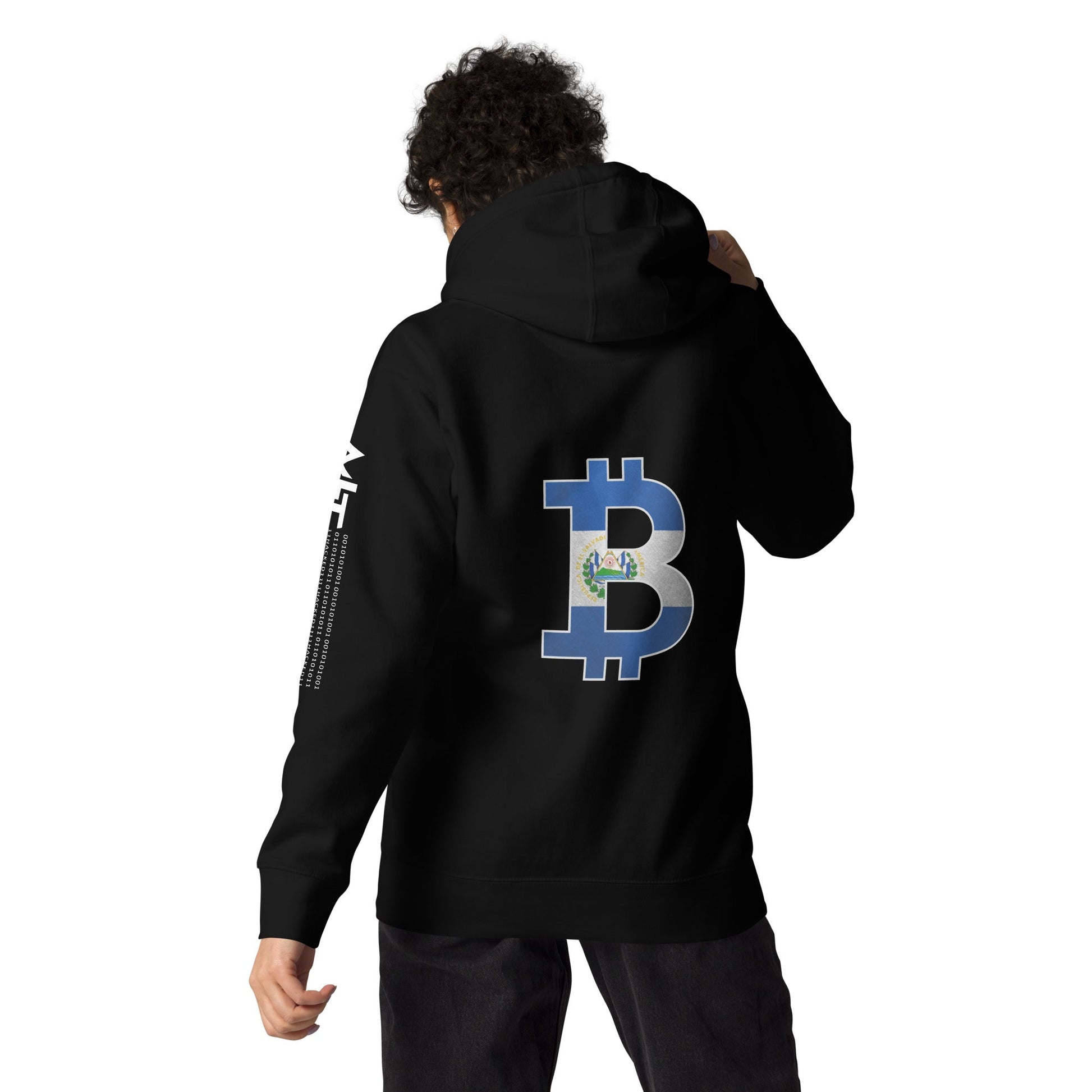 Blue Flag inside Bitcoin - Unisex Hoodie by DarkByteGear