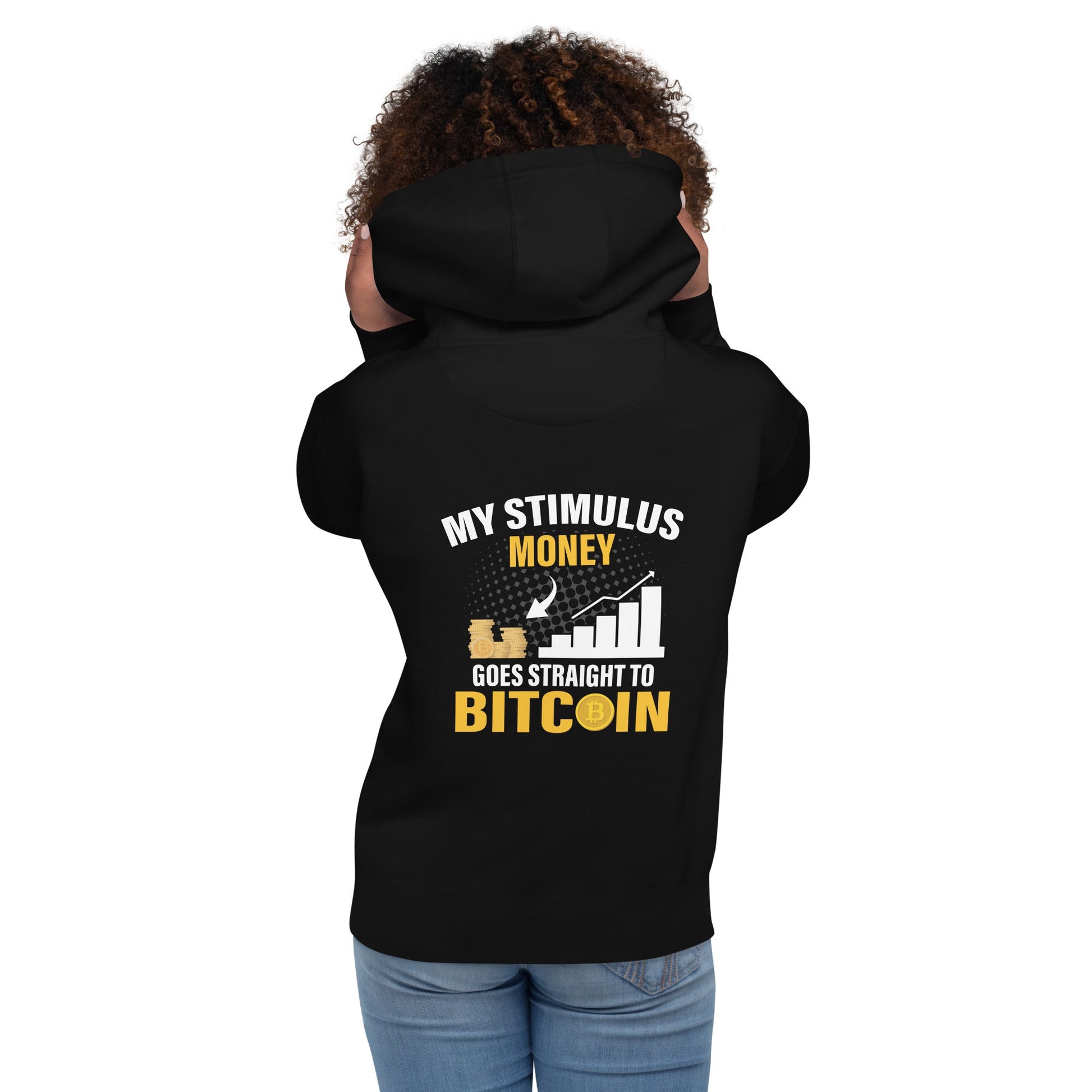 My Stimulus Money Goes Straight to Bitcoin Unisex Hoodie by DarkByteGear