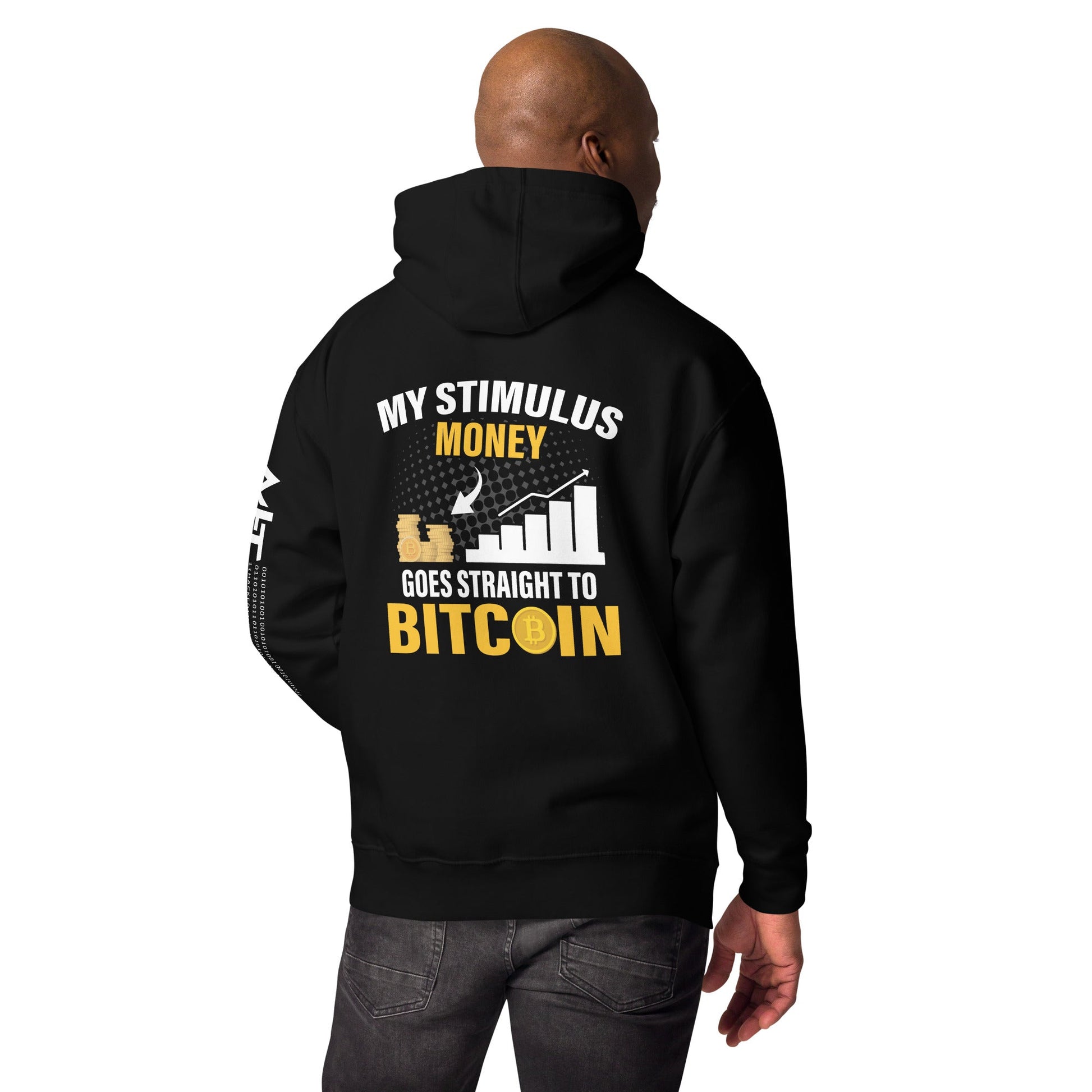 My Stimulus Money Goes Straight to Bitcoin Unisex Hoodie by DarkByteGear