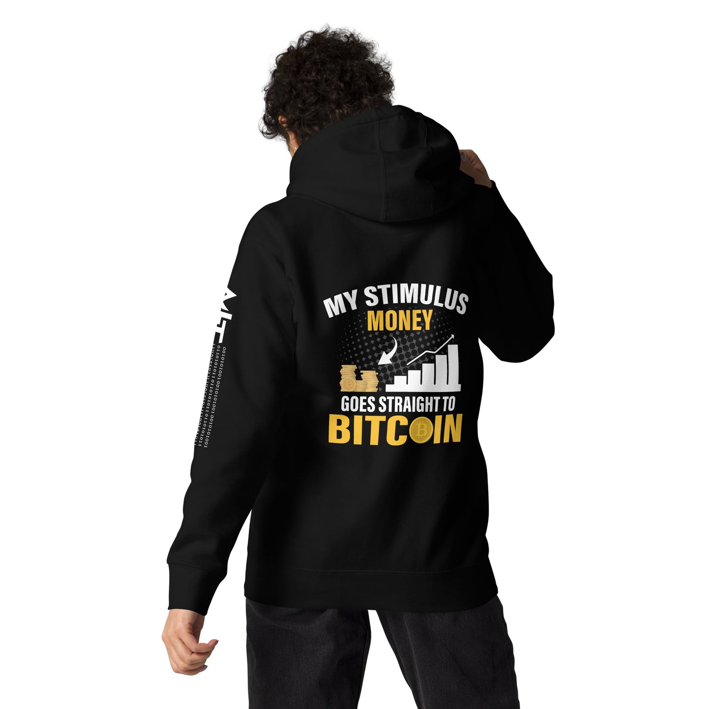 My Stimulus Money Goes Straight to Bitcoin Unisex Hoodie by DarkByteGear