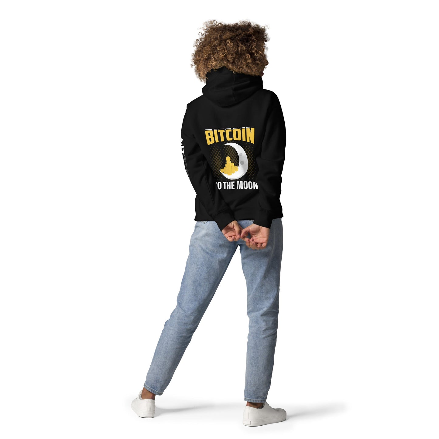 Bitcoin to the moon - Unisex Hoodie (back print) by DarkByteGear