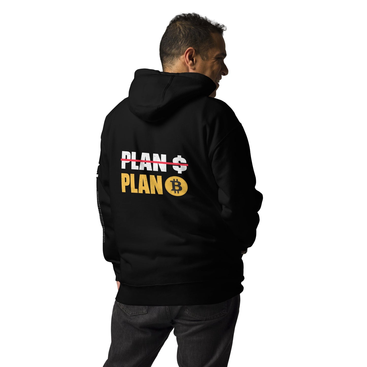 No Plan $, but Plan Bitcoin Unisex Hoodie ( Back Print ) by DarkByteGear