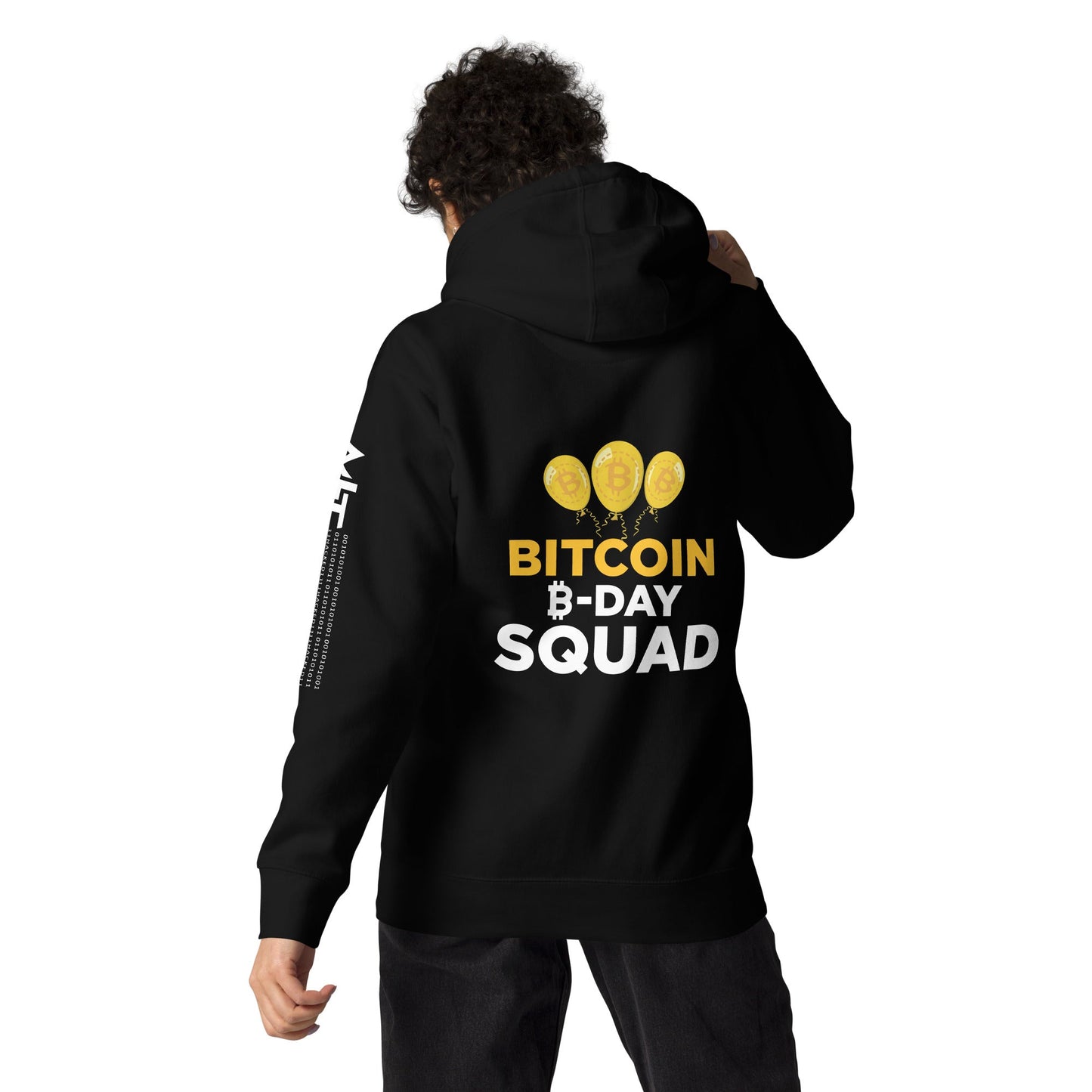 Bitcoin B-Day Squad - Unisex Hoodie ( Back Print ) by DarkByteGear