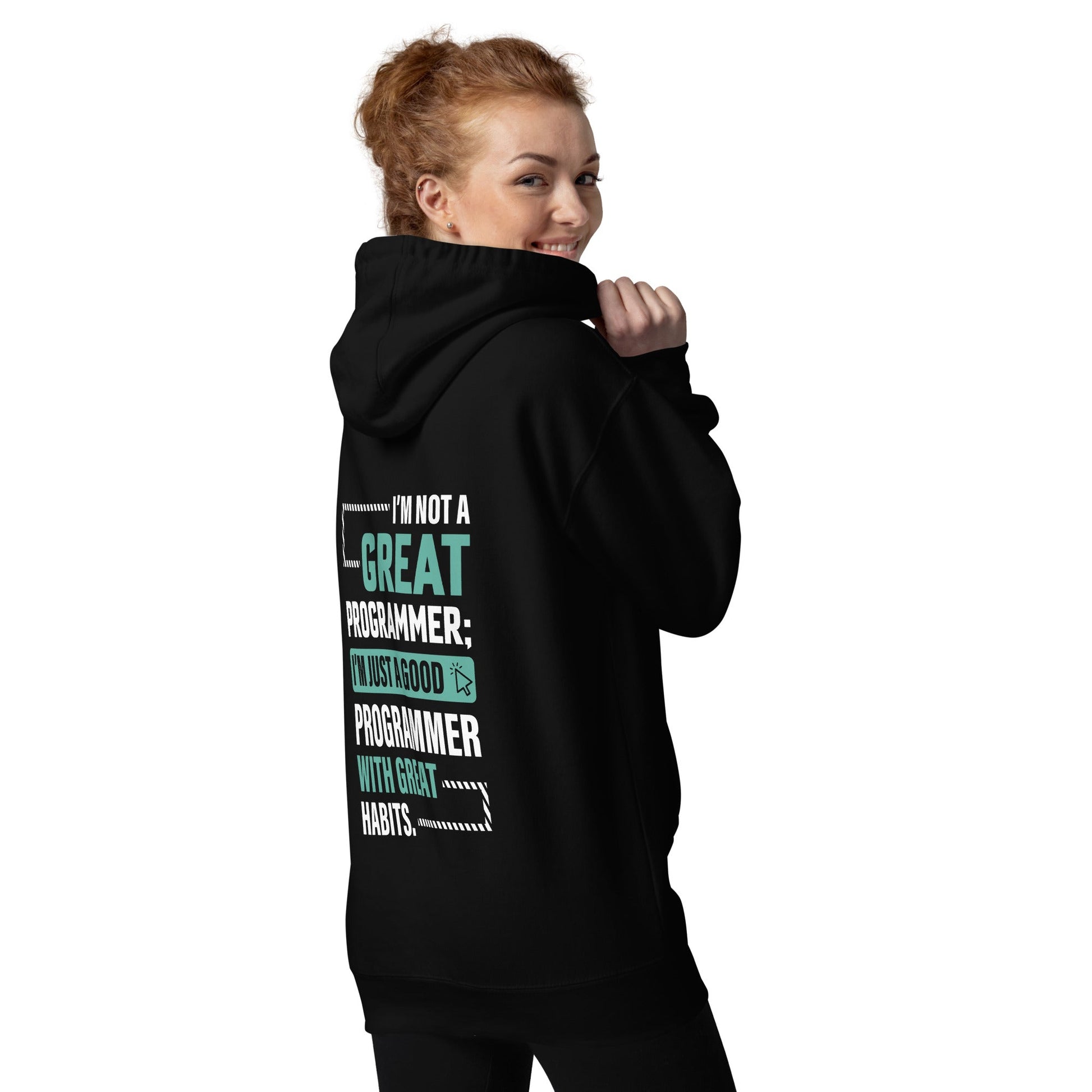 I am not a Great Programmer - Unisex Hoodie ( Back Print ) by DarkByteGear