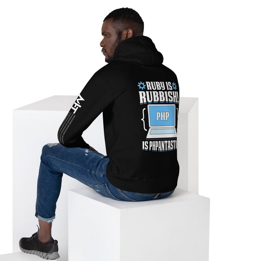 Ruby is Rubbish - Unisex Hoodie ( Back Print ) by DarkByteGear